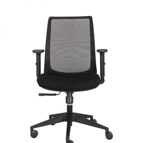 Silla operativa AB-20 con respaldo de malla, vista frontal