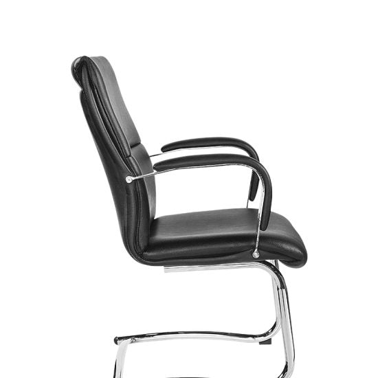 Silla visitante AB-2014 con base trineo cromada, vista lateral