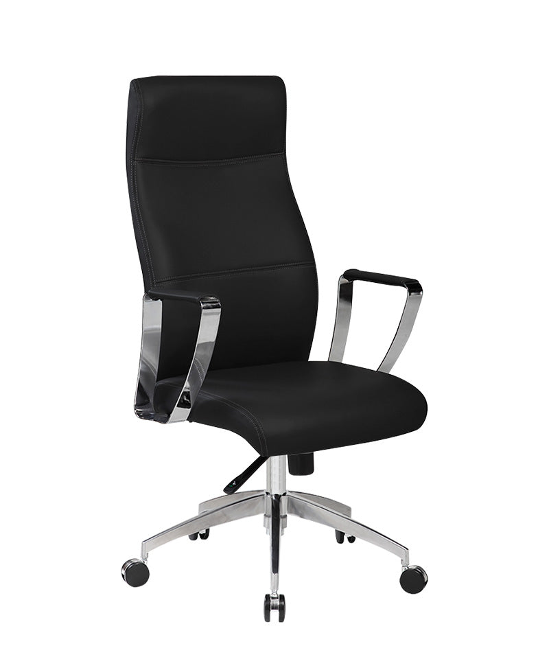 Silla ejecutiva AC-10 en color negro, vista frontal