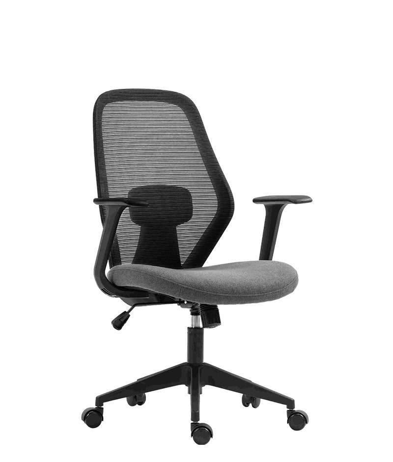 Silla semiejecutiva AC-20 en color negro, vista tres cuartos