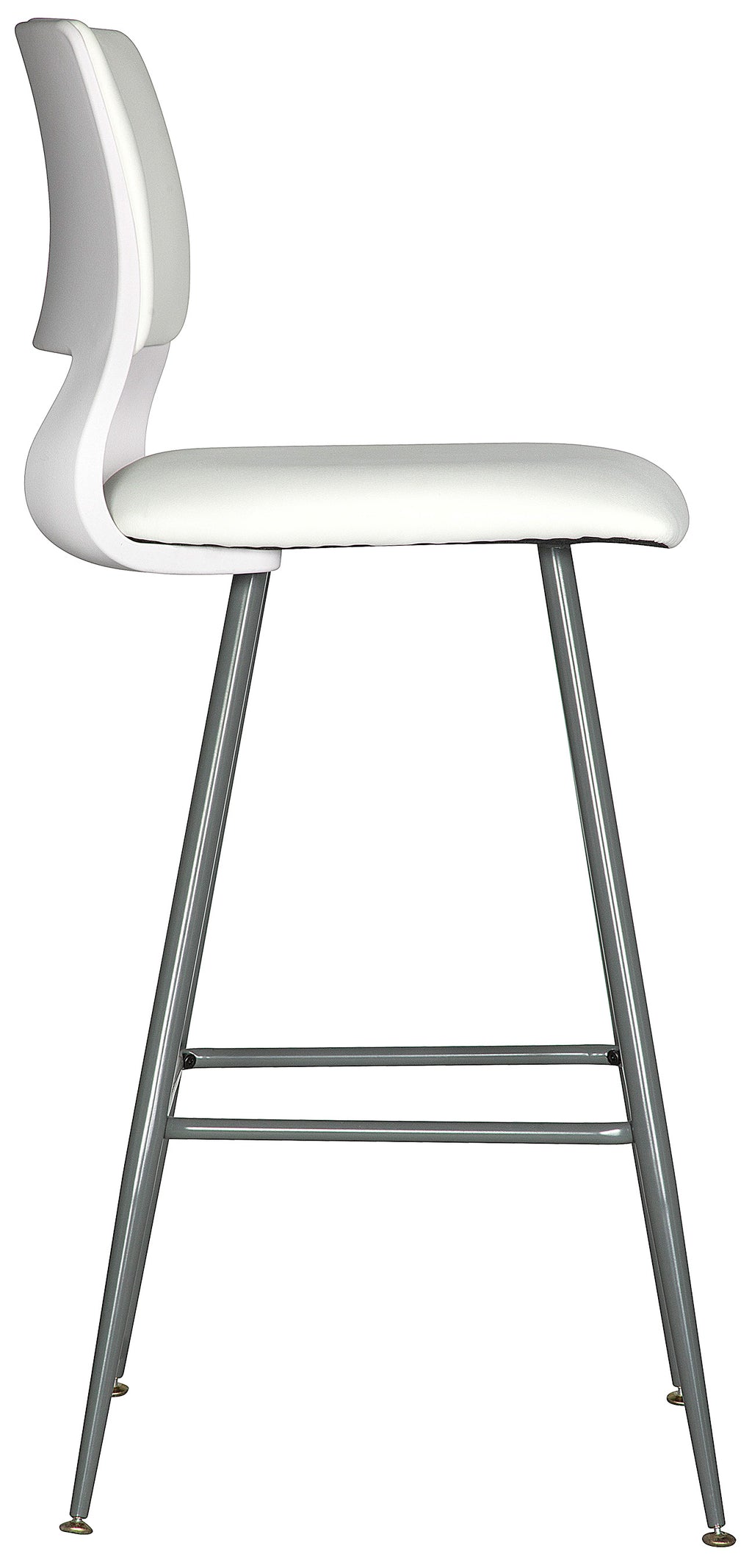 Banco alto AD-620 con respaldo tapizado, vista lateral