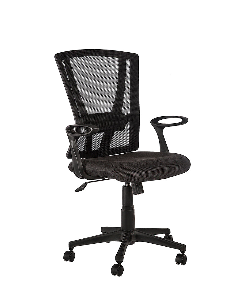 Silla operativa Break-S con respaldo de malla, vista tres cuartos
