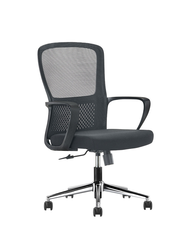 Silla Semiejecutiva LK-20 | Respaldo Malla y Base Cromada 24"