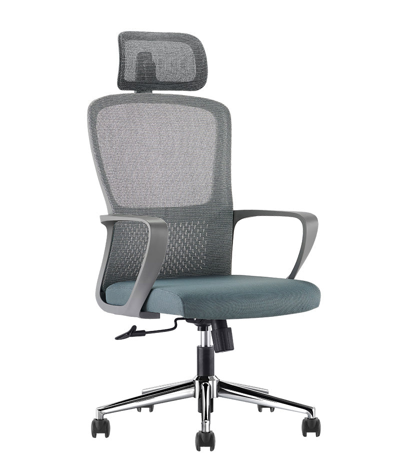 Silla Ejecutiva LK-20E | Cabecera Ajustable y Base Cromada