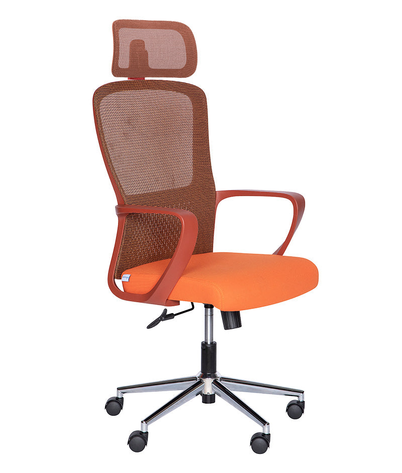 Silla Ejecutiva LK-20E | Cabecera Ajustable y Base Cromada