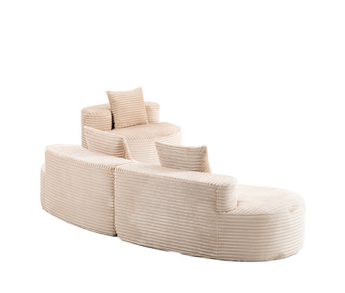 Sala Modular Quevedo Crema | Terciopelo Rayado Empaque al Vacío