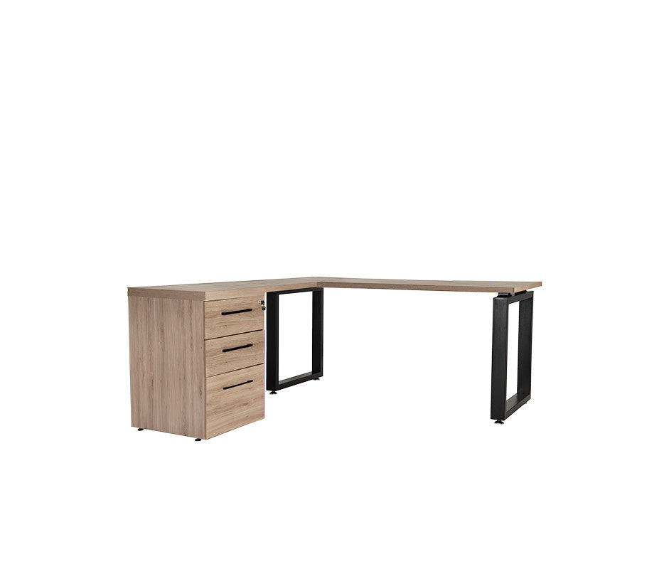 Escritorio en L Stol LC 160x160 | Melamina 28mm con Archivero